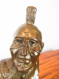 Original Iroquois Chief Bronze Sculpture Bust Signed James Regimbal Statue 1975