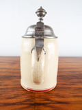 Antique German 1/2L Stein No 557 Pewter Lidded Beer Mug Imer Massvoll Cavalier