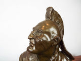 Original Iroquois Chief Bronze Sculpture Bust Signed James Regimbal Statue 1975