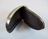 Antique 19th C Tin Lined Hip Snuff Box Silver Plate English Hinged Pocket Size