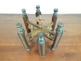 Antique Victorian Folding Stand English 19thC Trivet Tray Base Exotic Wood Inlay