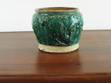 Antique 6" Chinese Green Glazed Ginger Jar Ceramic Storage Vase Dragon Decor