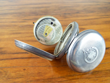 Antique English Sterling Silver Open Face Pocket Watch Victorian J B Law Railway