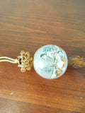 Vintage Reverse Painted Peking Glass Prayer Beads 5 Large 1.5" Unique Jewelry