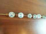 Vintage Reverse Painted Peking Glass Prayer Beads 5 Large 1.5" Unique Jewelry
