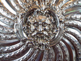 Antique 19th C North Wind Dish Platter 14" Highly Ornate Continental Silverplate