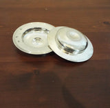 Vintage Pair Mappin & Webb Solid Sterling Armada Plates 3.75" Dishes 1968 4.4oz