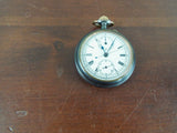 Antique Swiss Made Gunmetal Chronograph Pocket Watch 1900 Working Serial No.359