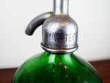 Antique Ribbed Green Glass Seltzer Bottle Schiff Beverage Co Morristown, NJ 26oz
