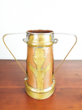 Antique Russian Empire Copper Tula Tyg Trophy Vase Signed Arts & Crafts WW1 Era