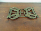 Antique 1910 Brass Art Nouveau Sliding Bookends Jugendstil Style Expanding Shelf
