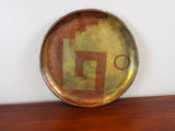 Original 1950s Handwrought Los Castillo 10.5" Platter Mixed Metal Plate Mexico1