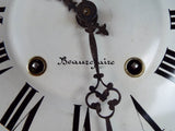 Antique French Wooden Mother of Pearl Inlaid Wall Clock