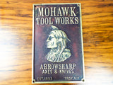 Antique Mohawk Tool Works Heavy Bronze Advertising Wall Plaque American Indian