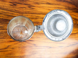 Antique German Cut Glass Pewter Lidded Stein