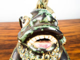 Vintage Glazed Terracotta Foo Dog Chinese Temple Guardian Dog Signed Pottery