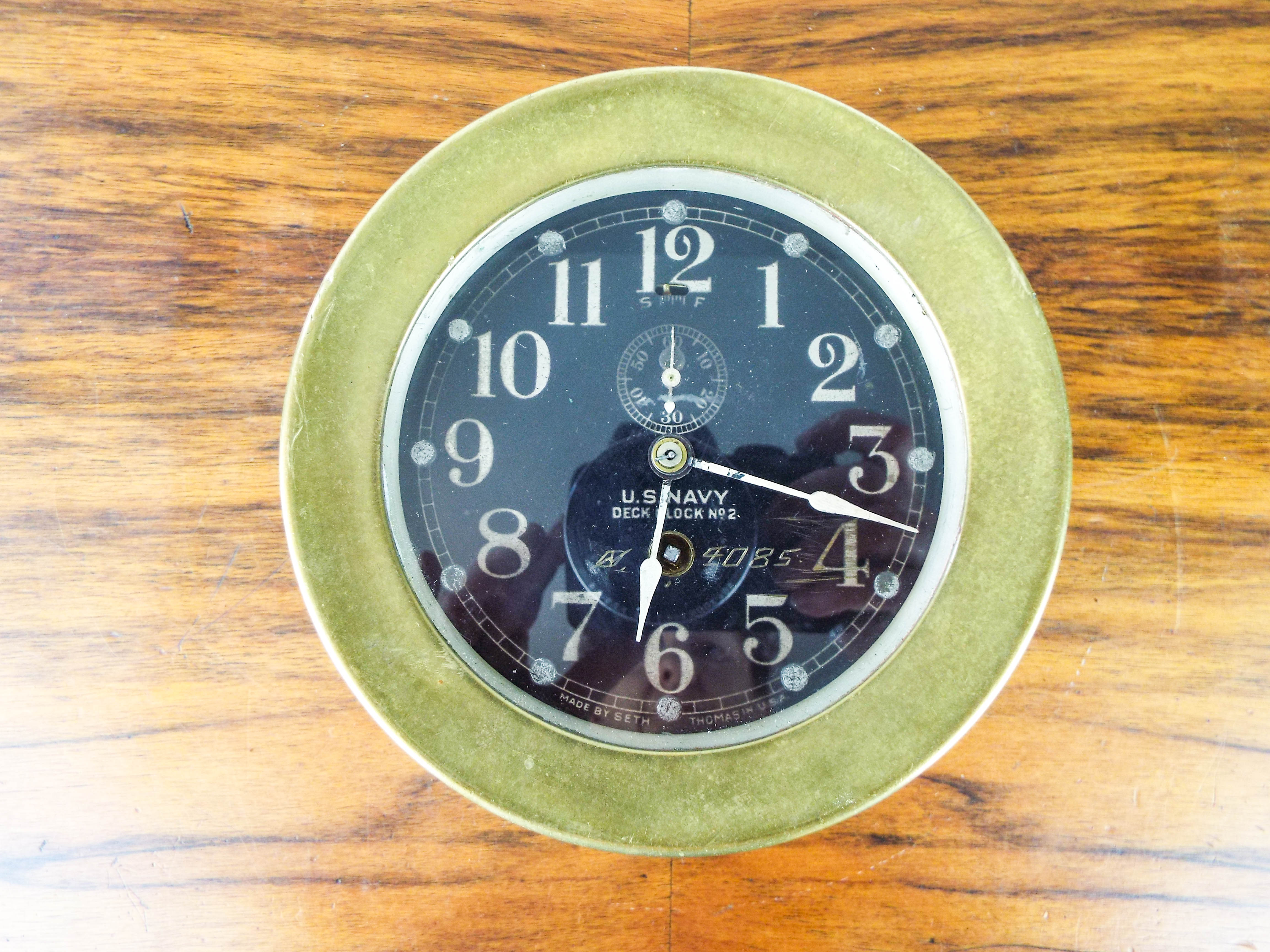 MILITARY - 【1940s】SETH THOMAS US Navy デッキクロック 1940s】SETH THOMAS US Navy デッキクロック