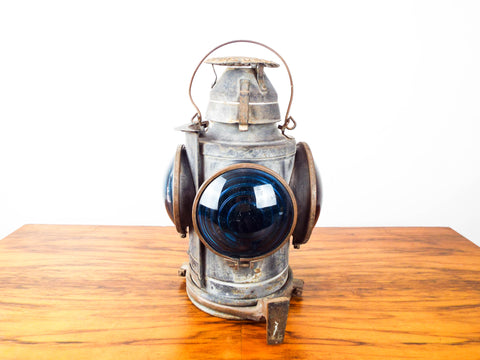 Antique Hand Lan Kerosene Railway Lamp St Louis 4 Way Light ~ Electrified