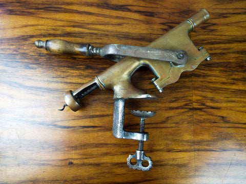 Antique American 19thC Brass Bar Corkscrew ~ The Acme Tabletop Opener –  Yesteryear Essentials