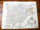 Antique 16th C Map Of Spain Hispania by Regni Potentiss