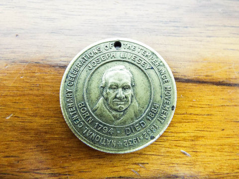 Vintage Temperance Joseph Livesey Centenary Medallion