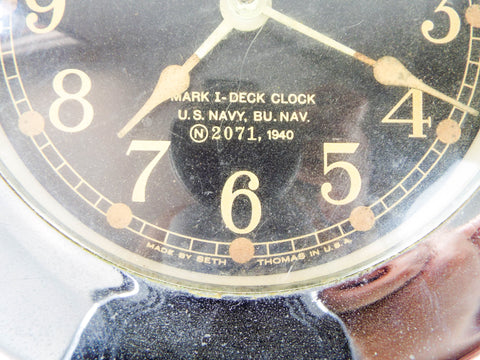 US Navy WWII Mark I Ship Deck Clock 6.25 Aluminum Nautical Decor -  CaptJimsCargo