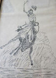 Realism Pen Drawings of Cowboy & Horse by Robert Farber - Yesteryear Essentials
 - 2