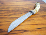 Antique 19th C Stag Horn Indian Native American Knife
