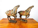 Chinese Wooden War Horse Tang Dynasty Sculptures