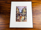 Original Vintage 1960s Signed Venice Canal Painting James Pinto Gouache On Paper