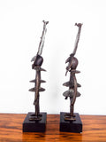 Vintage Patinated Bronze African Sculptures