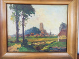 Antique Signed Windmill Oil Painting ~ Andreas Dirks
