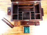 Antique English Mahogany Wood Sewing Box