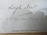 Original 1834 English Romantics Poet Leigh Hunt Hand Written Letter & Portrait