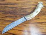 Antique 19th C Stag Horn Indian Native American Knife