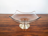 Vintage Art Glass Bowl with Sterling Silver Base