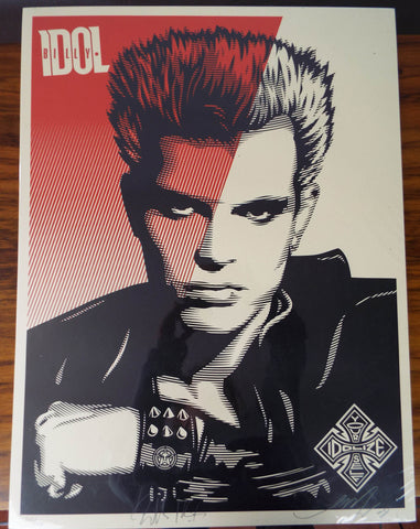 Original Signed Fairey Shepard Billy Idol Poster ~ Obey Records ~ 261/400