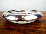 Antique Silver Bead Rimmed Cut Glass Champagne Coaster ~ Frank M Whiting