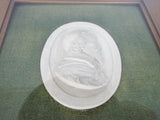 19th C Religious  Plaster Bust Shadow Box