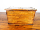 Antique English Wooden Oak Cigarette Box
