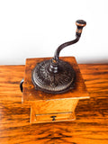 Antique Wooden Coffee Grinder Vintage Primitive Wood Hand Crank Herb Mill 1880s