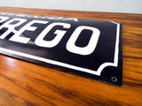 Vintage 1920s Blue Bubble Enamel Street Sign ~ Dorrego Ave