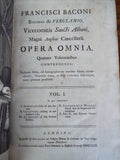Antique First Edition Book 1730 Francis Bacon Opera Omnia Volume 1