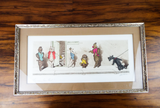 Vintage 1930s signed Boris O Klein Canine Hand Colored Print Tu Viens Beau Blond