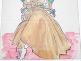 Vintage Watercolor Painting of Elegant Lady