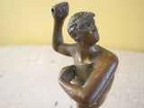 Antique 1920s Bronze Sculpture of Brabo the Giant Killer - Yesteryear Essentials
 - 3
