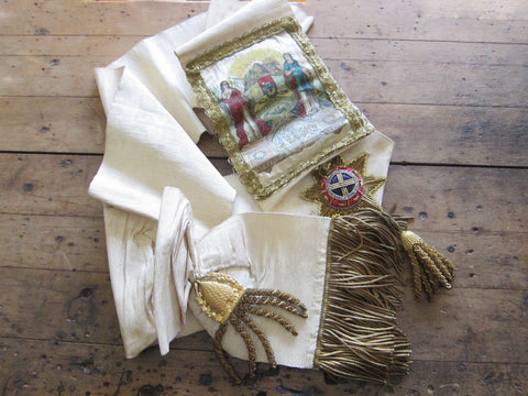 Antique Temperance White and Gold Ceremonial Sash by George Tutill - Yesteryear Essentials
 - 1
