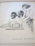 Realistic Pencil Drawing by Walter Lang "Overhead Expense Satire" - Yesteryear Essentials
 - 8