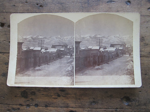 rare stereoscope cards Stereoscope Card by Charles Emery 1880, Evening View Main St Silver Cliff Colorado