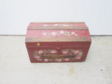 Antique Hand Painted Red Wooden Trunk - Yesteryear Essentials
 - 2